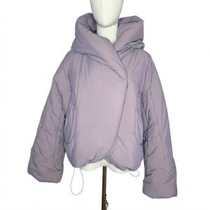 Lululemon Hooded Insulated Wrap Jacket Womens 6 Heather's Light Orbit Primaloft